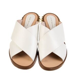Stuart Weitzman Leather Accent Sandals Slides Size 7